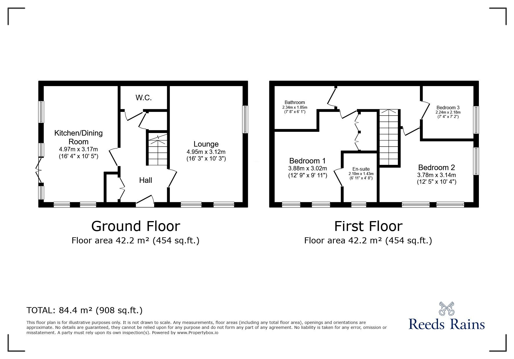 Floorplan of 3 bedroom Semi Detached House for sale, L C P L Steven Bagshaw Avenue, Tintwistle, Derbyshire, SK13