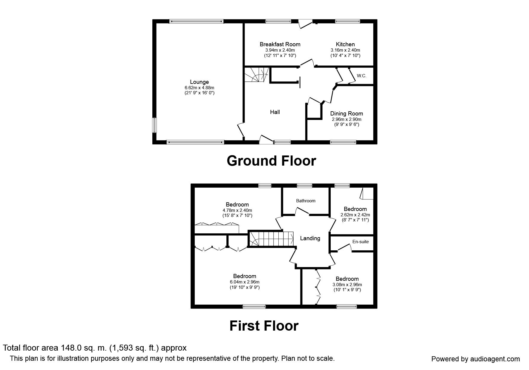 Floorplan of 4 bedroom Detached House for sale, Thorncliffe Vale, Hollingworth, Cheshire, SK14