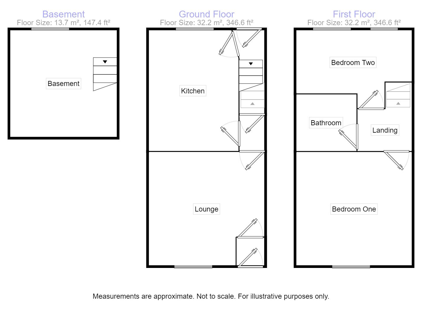 Floorplan of 2 bedroom End Terrace House to rent, High Street East, Glossop, Derbyshire, SK13