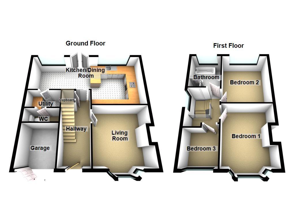 Floorplan of 3 bedroom Semi Detached House for sale, Kensington Avenue, Newcastle upon Tyne, Tyne and Wear, NE3