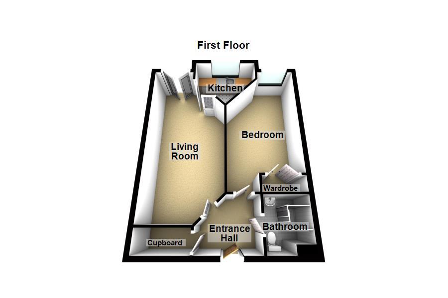 Floorplan of 1 bedroom  Flat for sale, Highbridge, Gosforth, Tyne and Wear, NE3