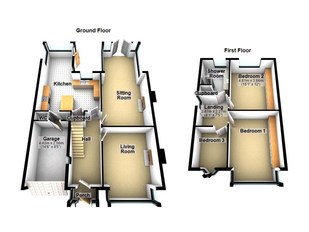 Floorplan of 3 bedroom Semi Detached House for sale, Kenton Lane, Newcastle upon Tyne, Tyne and Wear, NE3