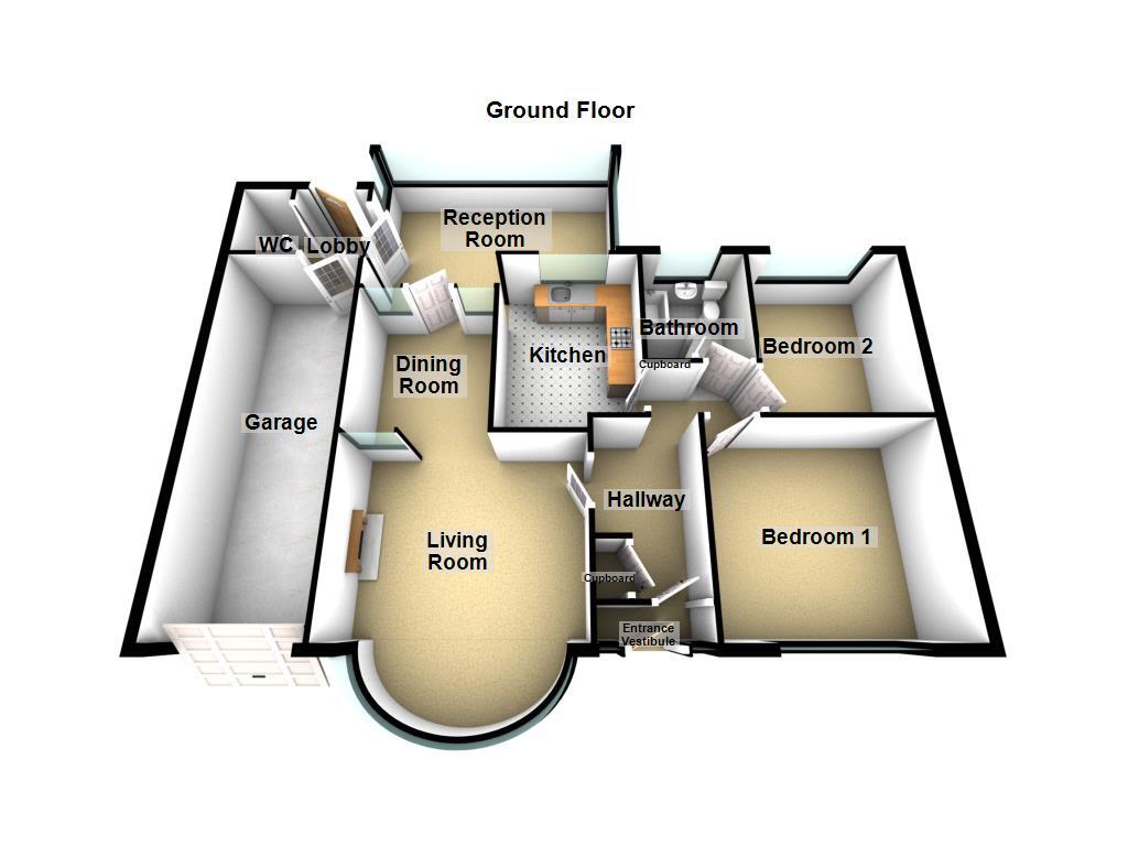 Floorplan of 2 bedroom Semi Detached Bungalow for sale, Briardene Crescent, Newcastle upon Tyne, Tyne and Wear, NE3