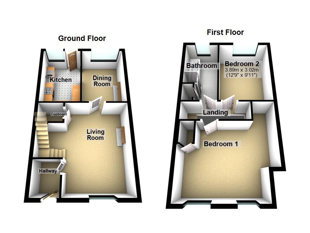 Floorplan of 2 bedroom Mid Terrace House for sale, Mary Agnes Street, Tyne and Wear, NE3