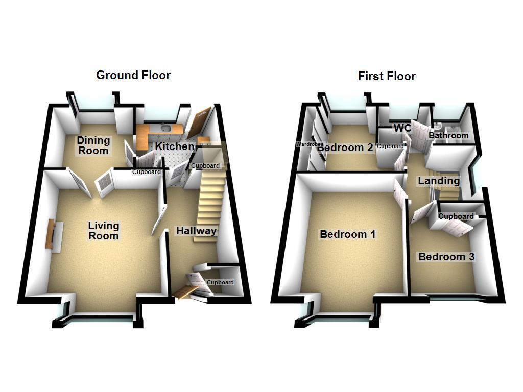 Floorplan of 3 bedroom Semi Detached House for sale, Briarfield Road, Newcastle upon Tyne, Tyne and Wear, NE3