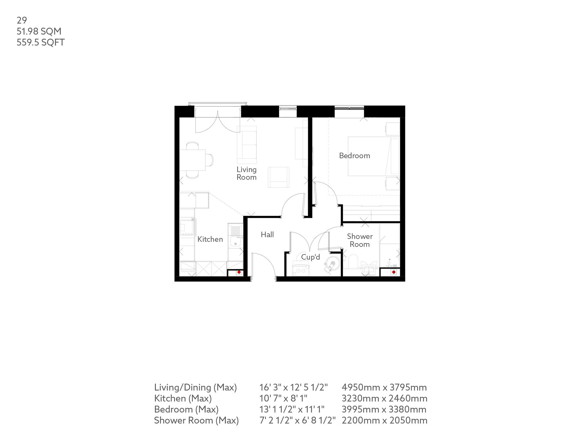 Floorplan of 1 bedroom  Flat for sale, Hollywood Avenue, Gosforth, Tyne and Wear, NE3