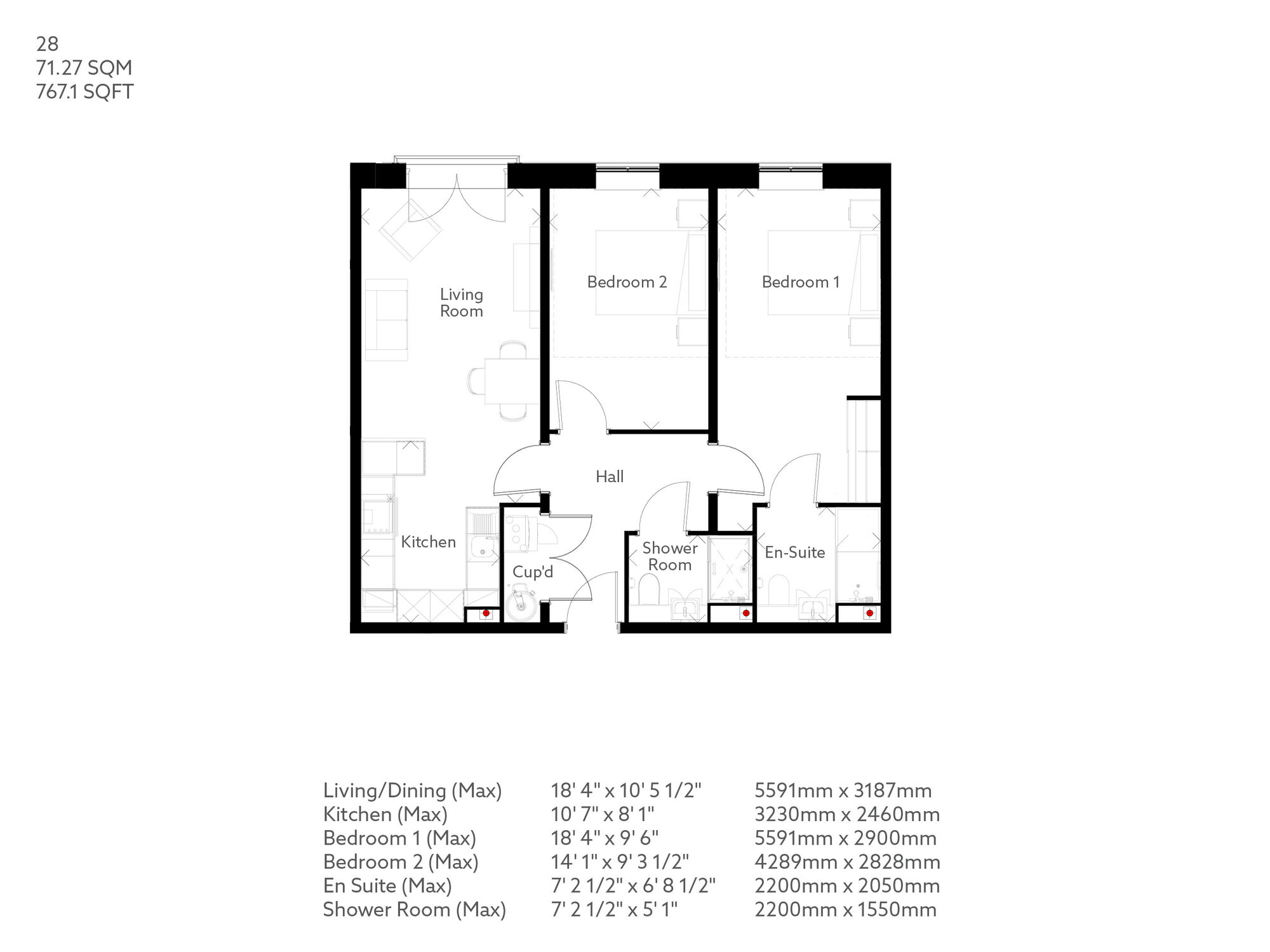 Floorplan of 2 bedroom  Flat for sale, Hollywood Avenue, Gosforth, Tyne and Wear, NE3