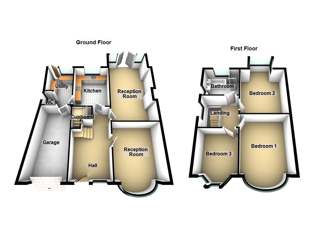 Floorplan of 3 bedroom Semi Detached House for sale, Polwarth Crescent, Newcastle upon Tyne, Tyne and Wear, NE3