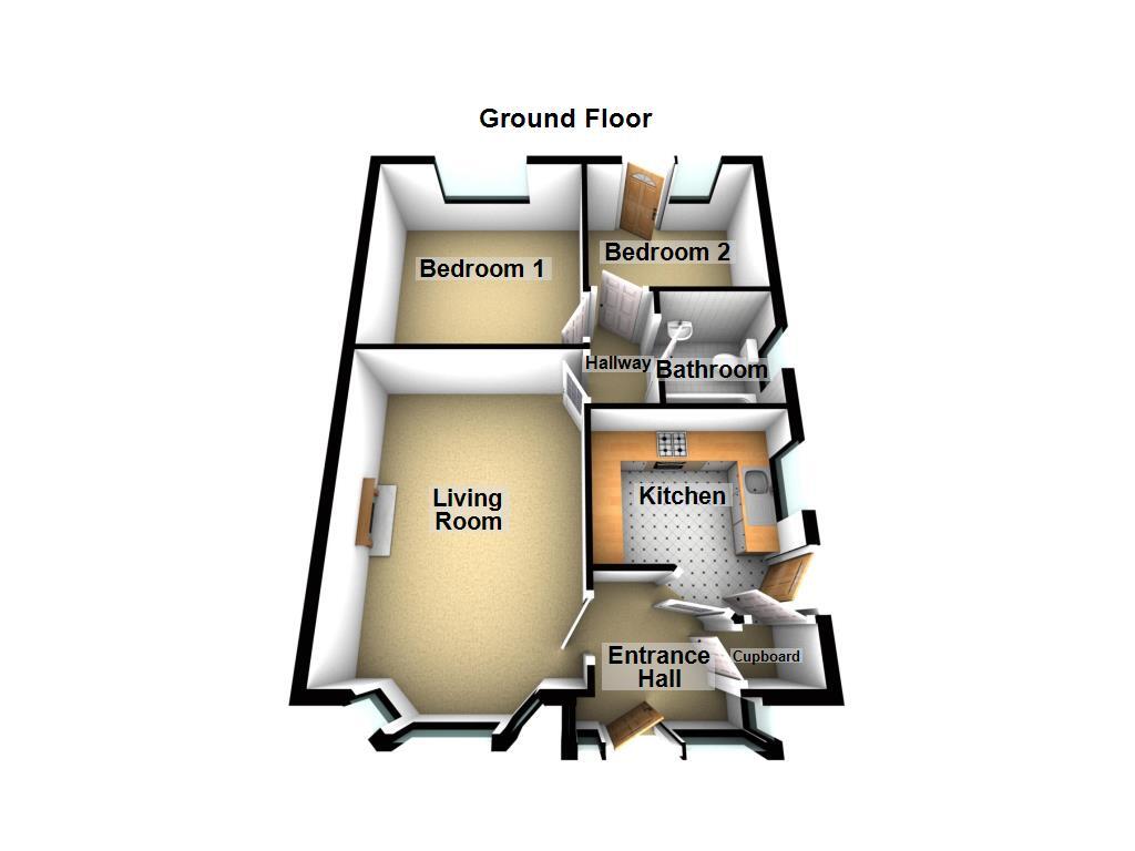 Floorplan of 2 bedroom Semi Detached Bungalow for sale, Halton Drive, Wideopen, Tyne and Wear, NE13