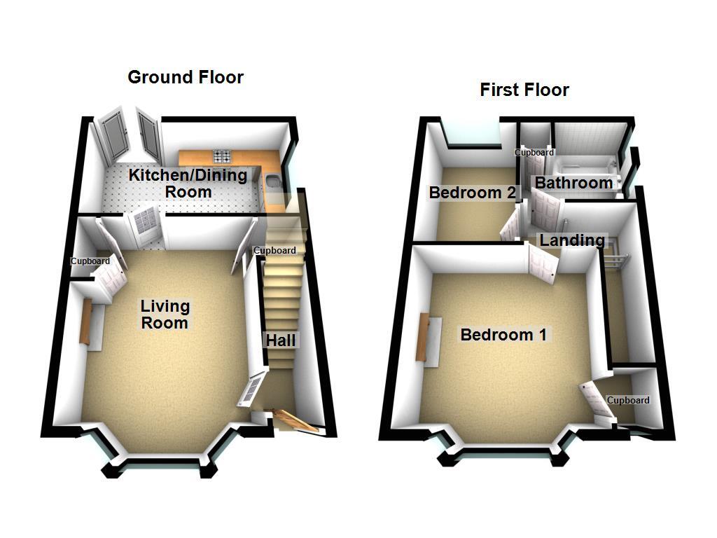 Floorplan of 2 bedroom Semi Detached House for sale, Dene View, Gosforth, Tyne and Wear, NE3