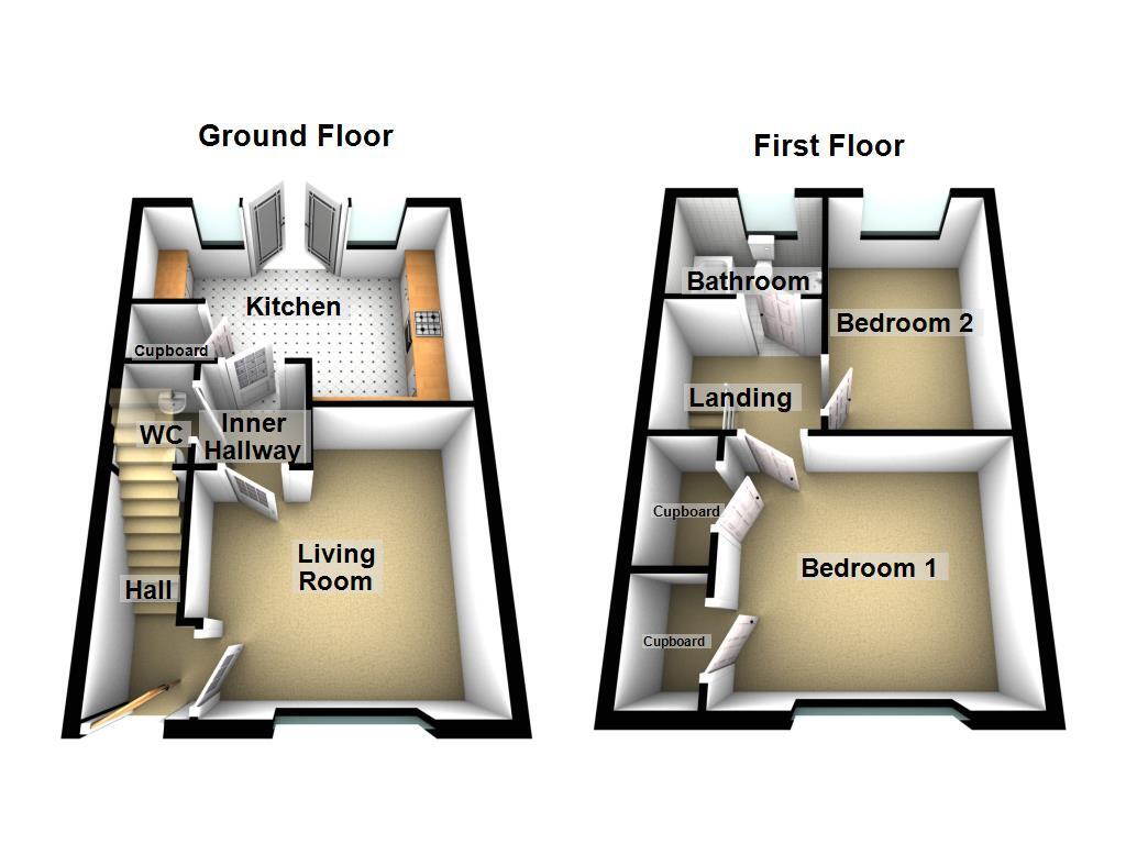 Floorplan of 2 bedroom End Terrace House for sale, Firfield Road, Blakelaw, Tyne And Wear, NE5