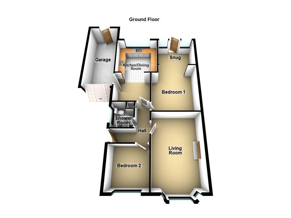 Floorplan of 2 bedroom Semi Detached Bungalow for sale, Canterbury Way, Wideopen, Tyne and Wear, NE13