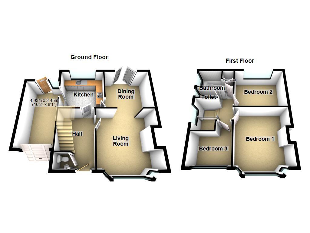 Floorplan of 3 bedroom Semi Detached House to rent, Briardene Crescent, Newcastle upon Tyne, Tyne and Wear, NE3