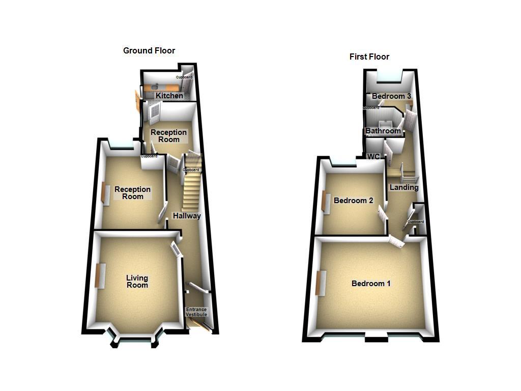 Floorplan of 3 bedroom Mid Terrace House for sale, Otterburn Avenue, Newcastle upon Tyne, Tyne and Wear, NE3