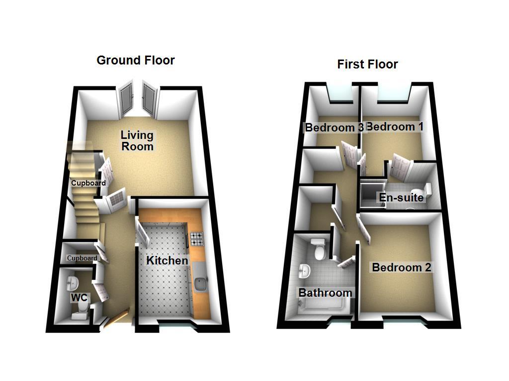 Floorplan of 3 bedroom Semi Detached House to rent, Piper Court, Newcastle upon Tyne, Tyne and Wear, NE3