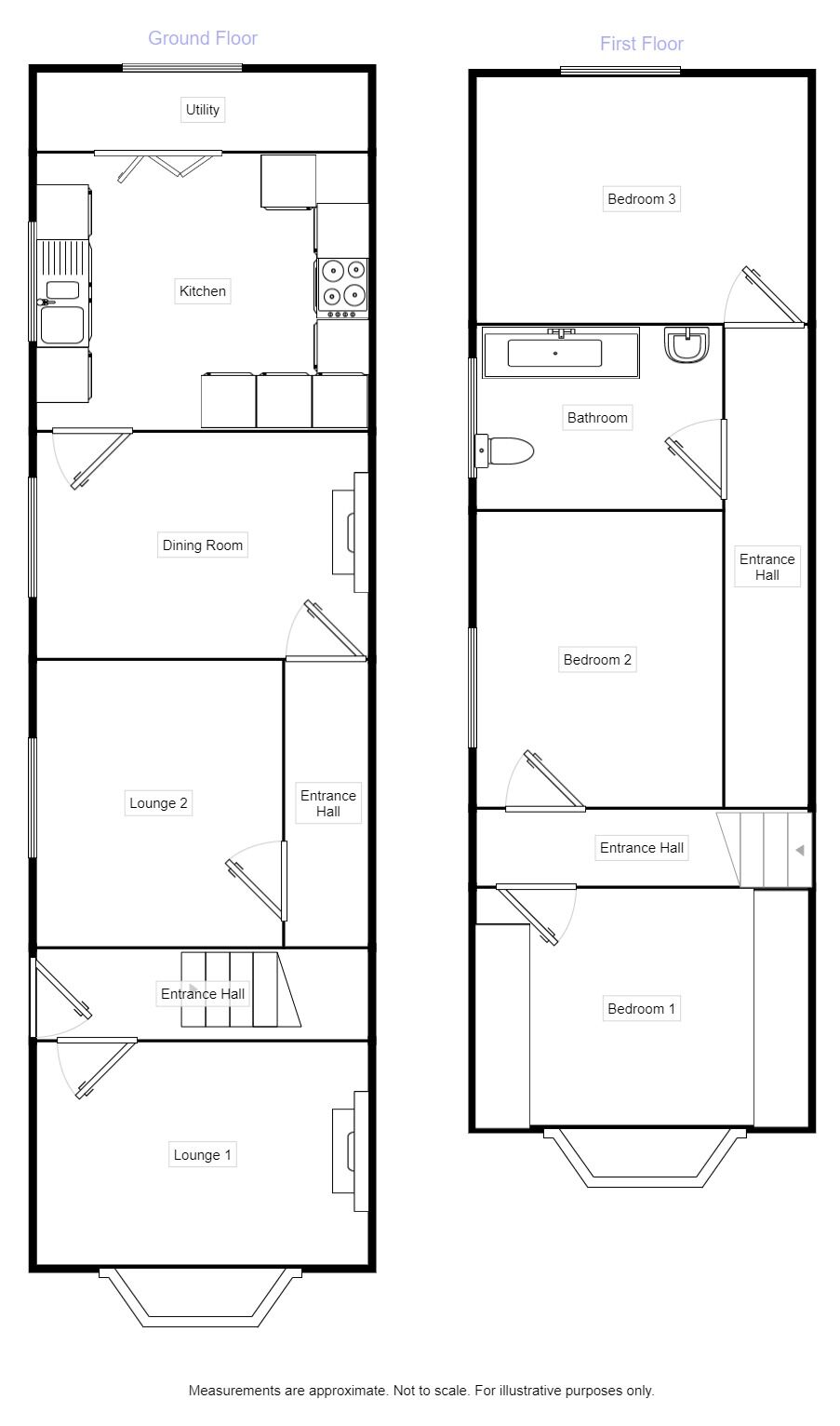 Floorplan of 3 bedroom End Terrace House to rent, Welholme Road, Grimsby, South Humberside, DN32