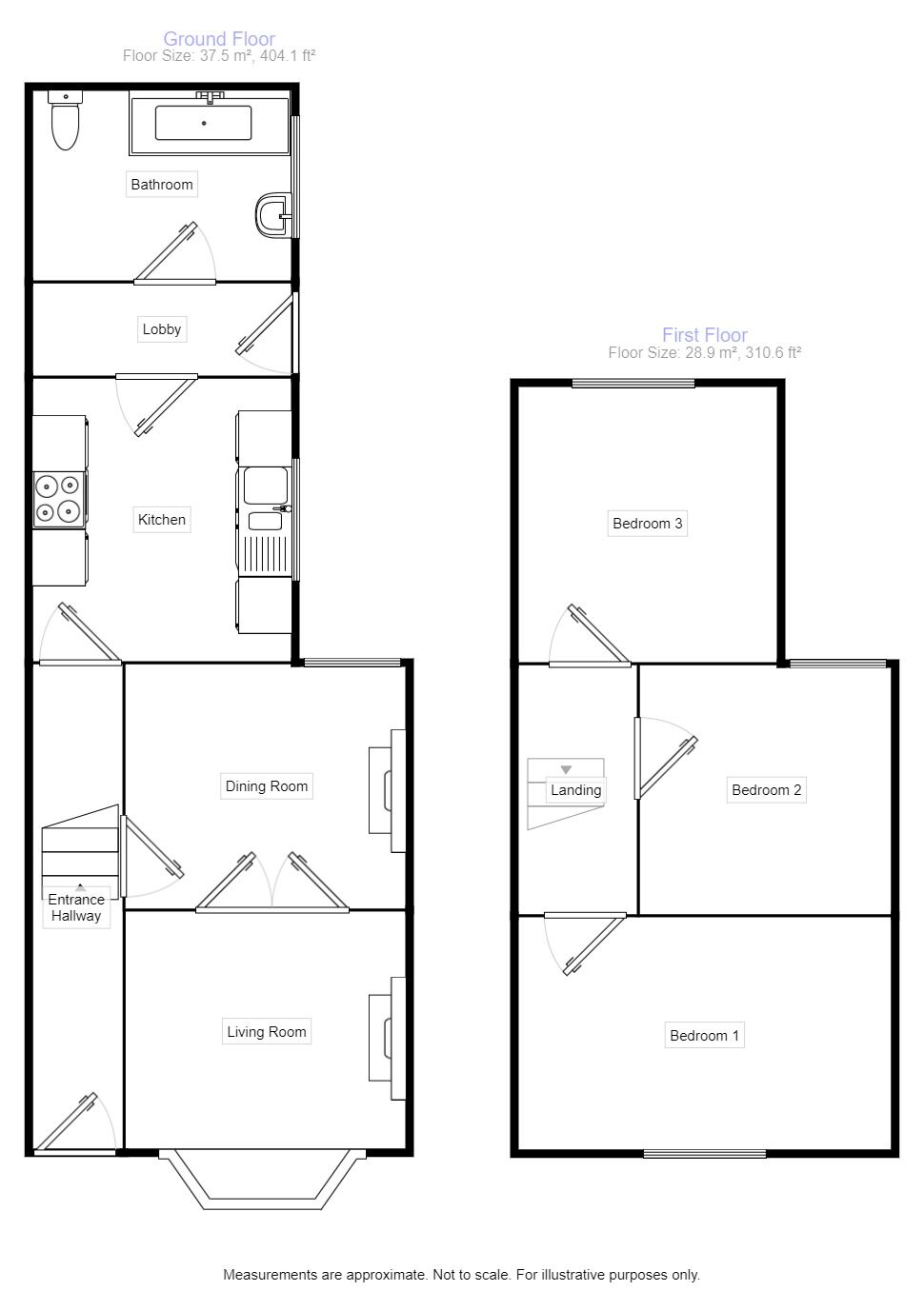 Floorplan of 3 bedroom Mid Terrace House to rent, Patrick Street, Grimsby, Lincolnshire, DN32