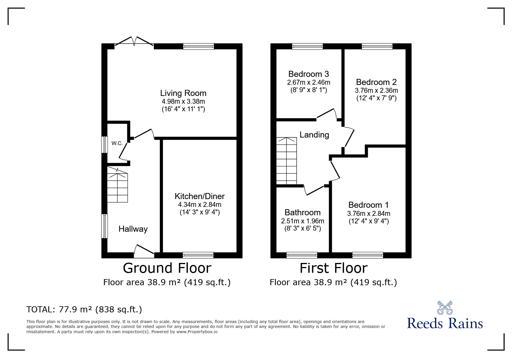 Floorplan of 3 bedroom Semi Detached House for sale, Quantock Gardens, Healing, Lincolnshire, DN41