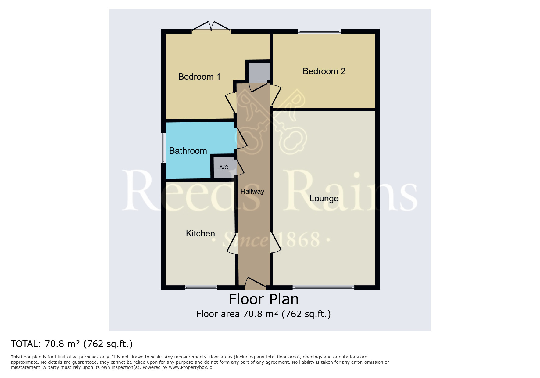 Floorplan of 2 bedroom Semi Detached Bungalow for sale, The Gatherums, Cleethorpes, Lincolnshire, DN35