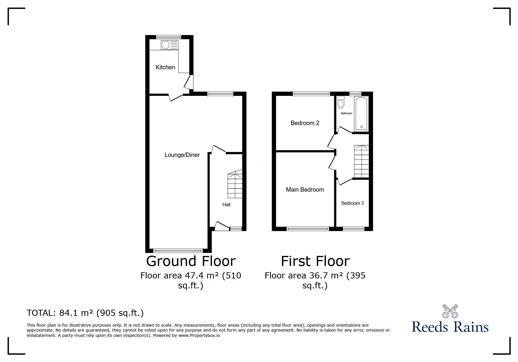 Floorplan of 3 bedroom Mid Terrace House for sale, Wentworth Road, Grimsby, Lincolnshire, DN34