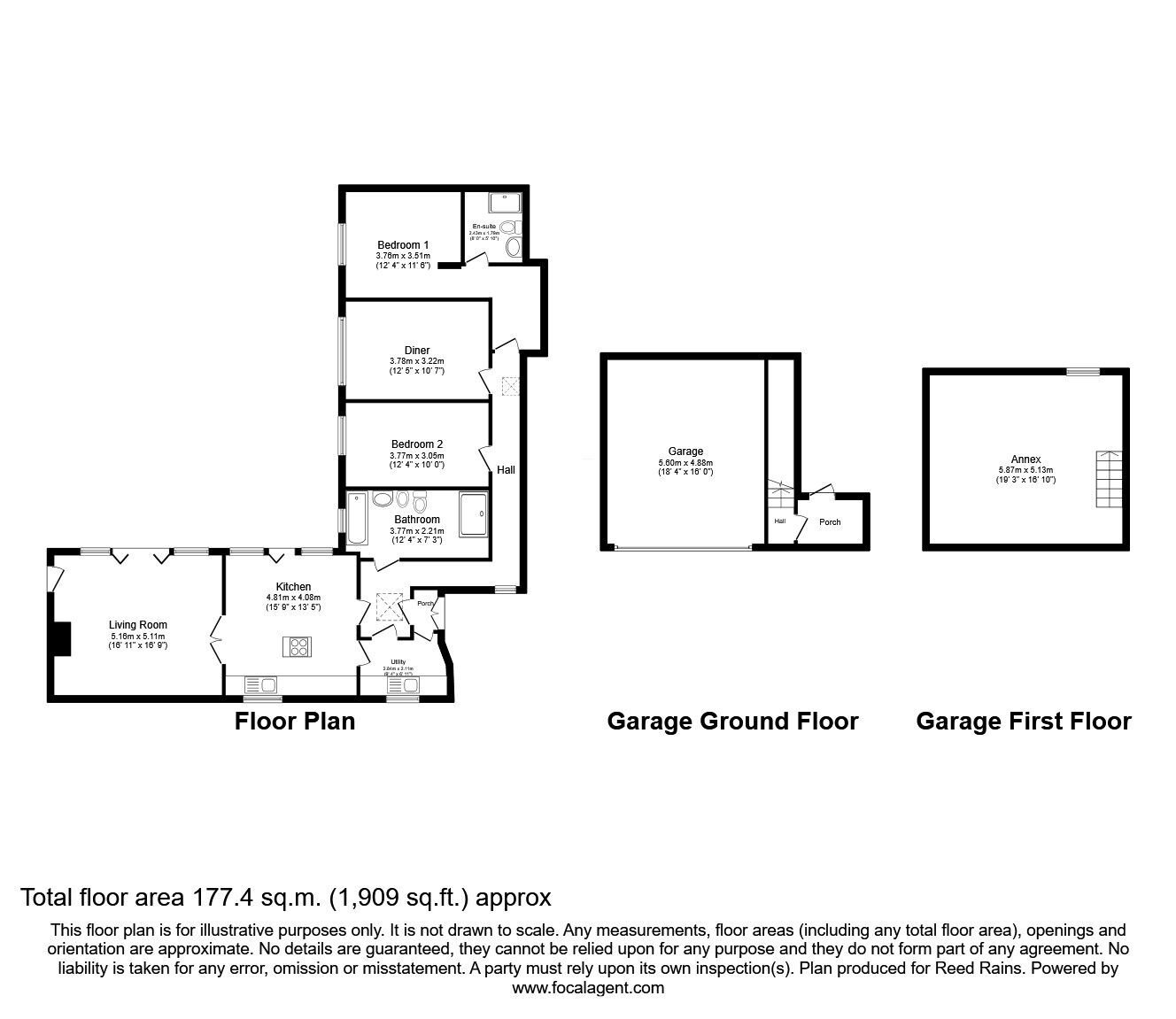 Floorplan of 3 bedroom Detached House for sale, John Cornwell V C Drive, Humberston, Lincolnshire, DN36