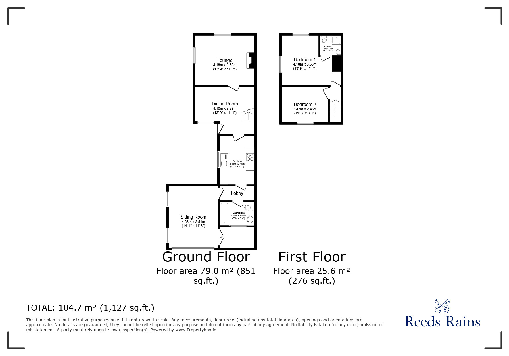 Floorplan of 2 bedroom Semi Detached House for sale, Station Road, Great Coates, Lincolnshire, DN37