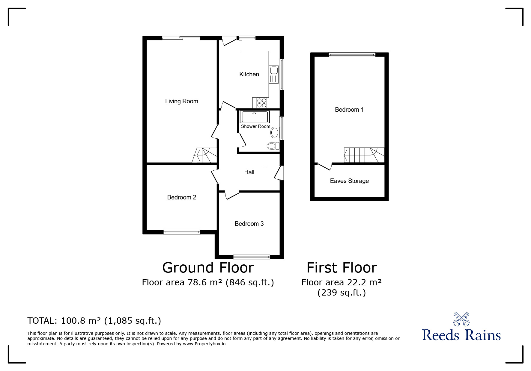 Floorplan of 3 bedroom Semi Detached Bungalow for sale, Worlaby Road, Grimsby, Lincolnshire, DN33