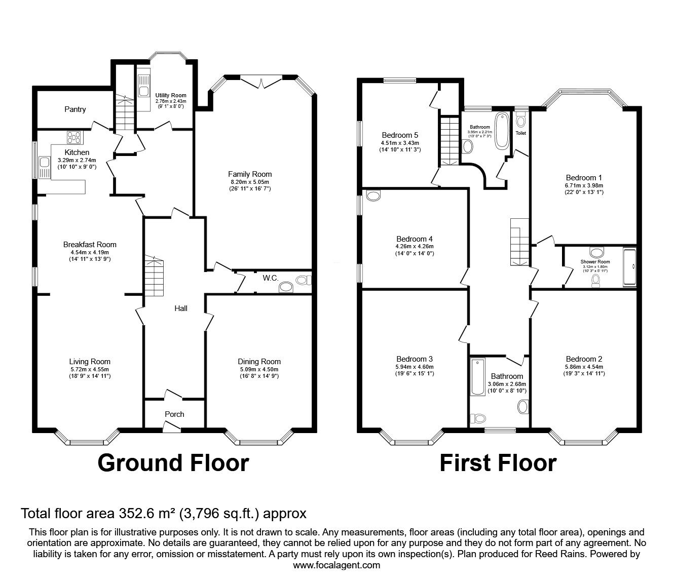 Floorplan of 5 bedroom Semi Detached House for sale, Bargate, Grimsby, Lincolnshire, DN34