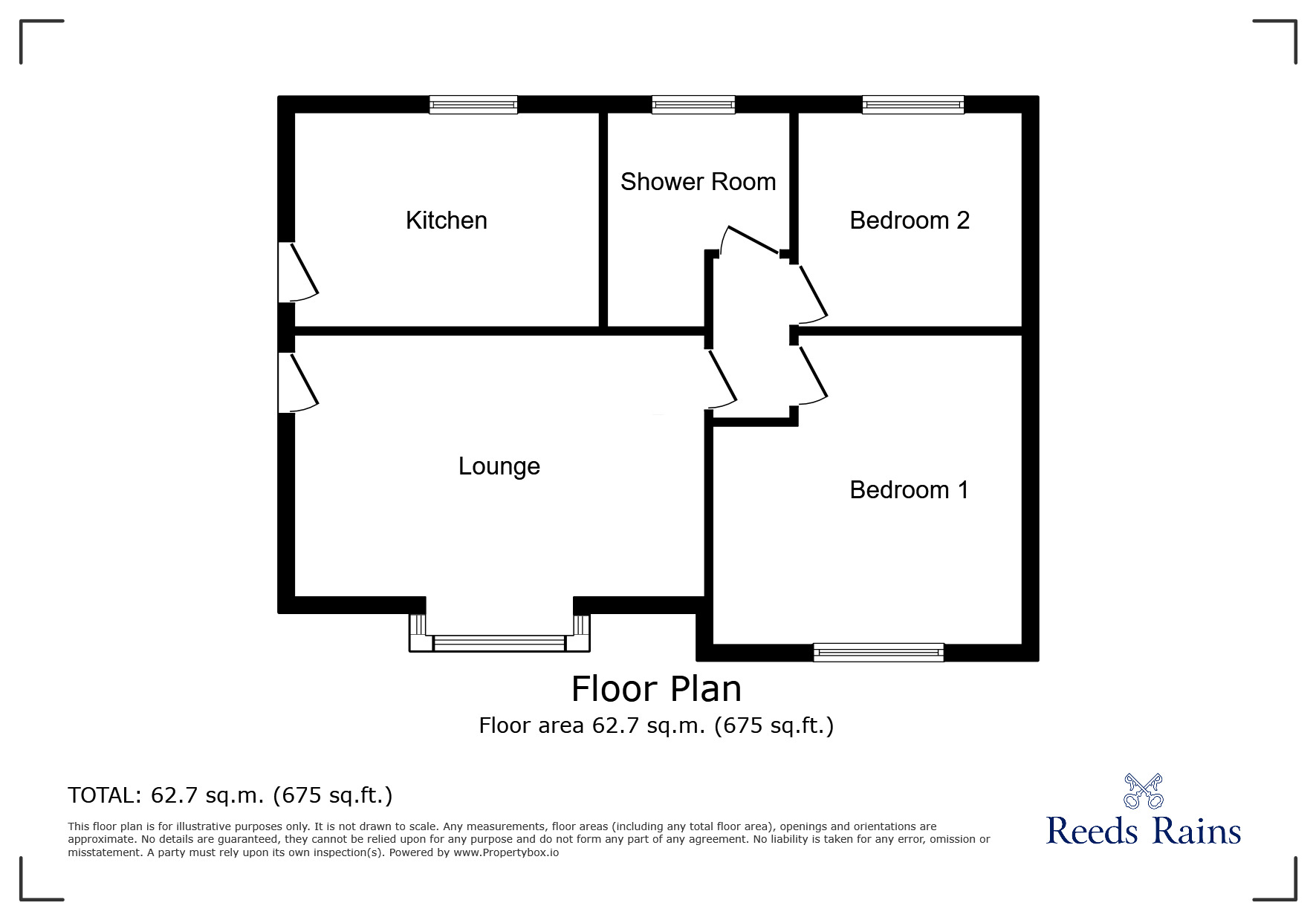 Floorplan of 2 bedroom Detached Bungalow for sale, Advent Court, Ulceby, Lincolnshire, DN39