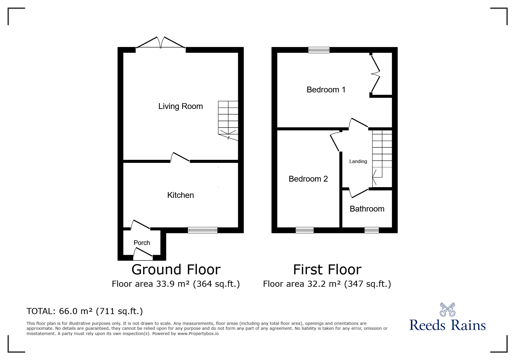 Floorplan of 2 bedroom Mid Terrace House for sale, Mallard Mews, Grimsby, Lincolnshire, DN32