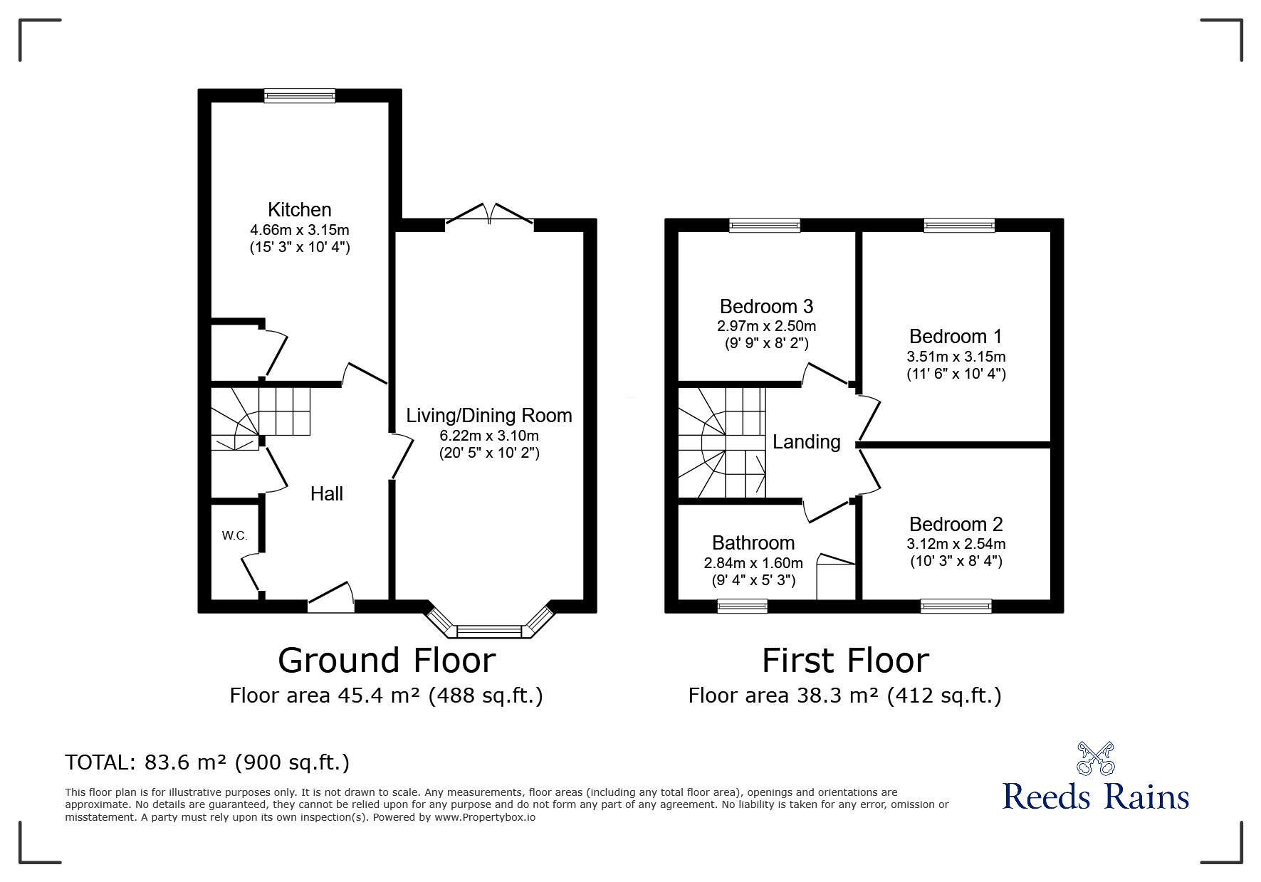 Floorplan of 3 bedroom Semi Detached House for sale, Hamilton Close, Grimsby, Lincolnshire, DN34