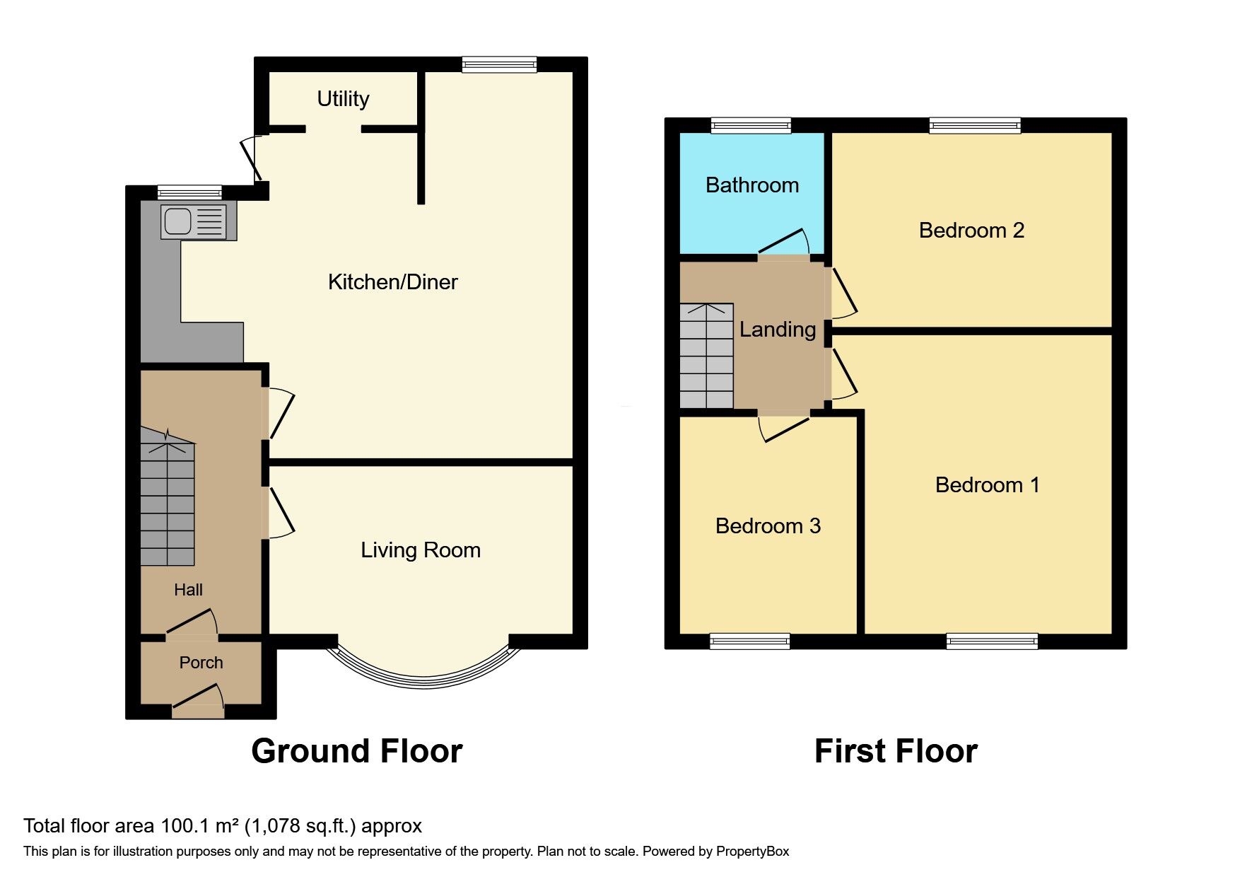 Floorplan of 3 bedroom End Terrace House to rent, Roseveare Avenue, Grimsby, Lincolnshire, DN31