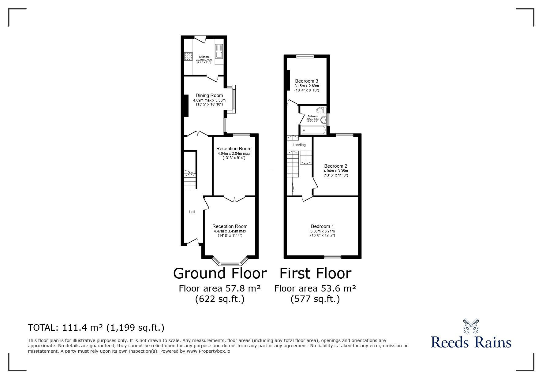 Floorplan of 3 bedroom Mid Terrace House for sale, Legsby Avenue, Grimsby, Lincolnshire, DN32