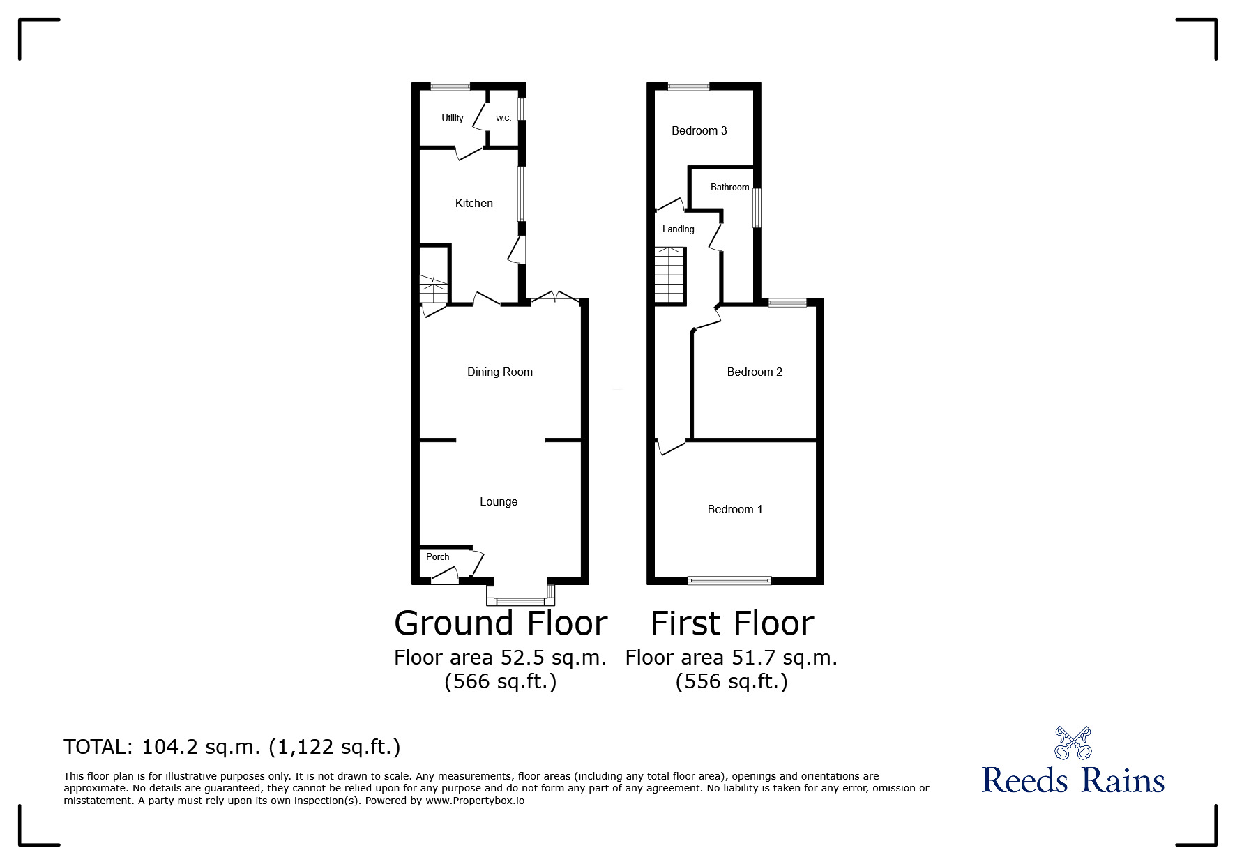 Floorplan of 3 bedroom Mid Terrace House to rent, Columbia Road, Grimsby, Lincolnshire, DN32