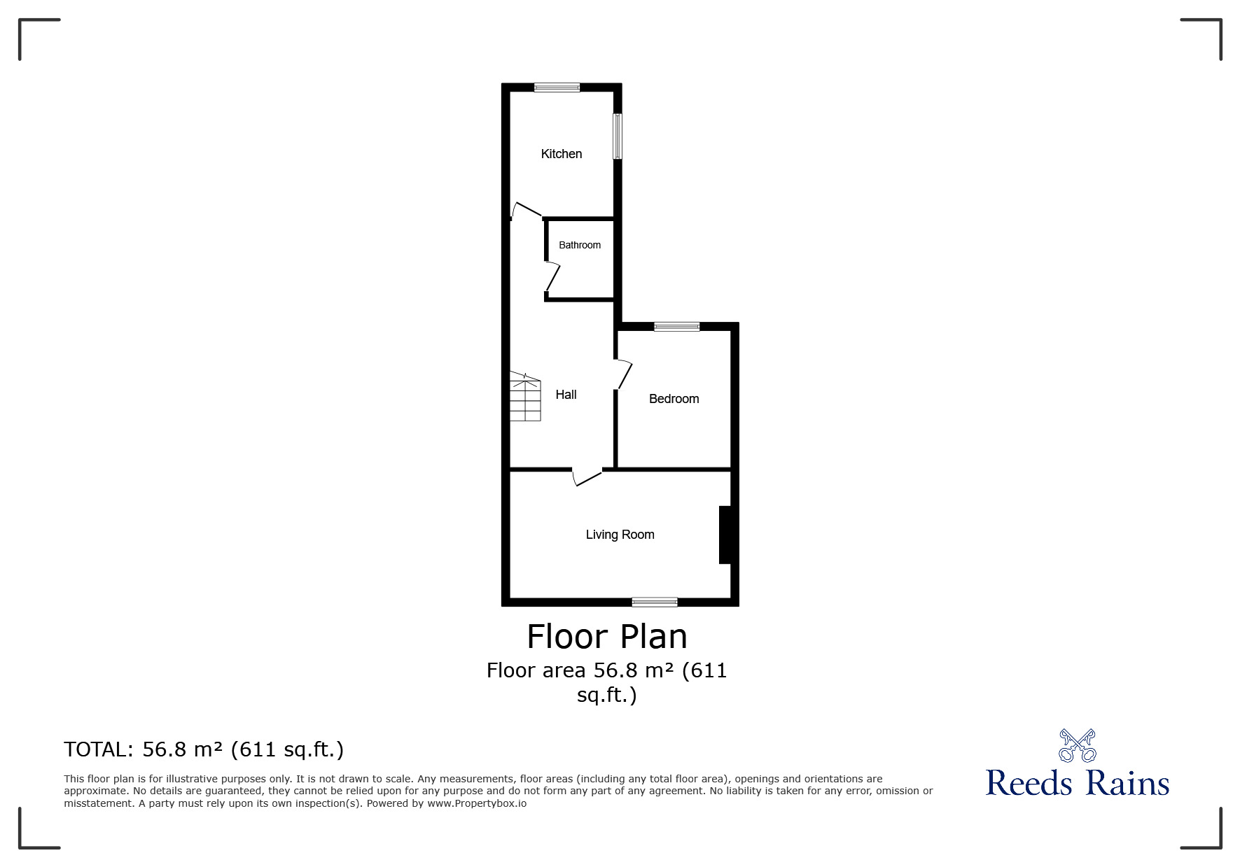 Floorplan of 1 bedroom  Flat for sale, Hare Street, Grimsby, Lincolnshire, DN32