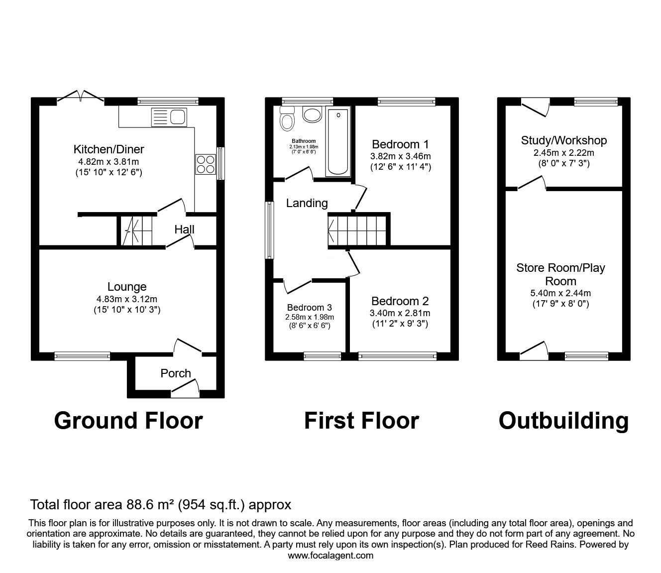 Floorplan of 3 bedroom Detached House for sale, Tomline Close, Keelby, Lincolnshire, DN41