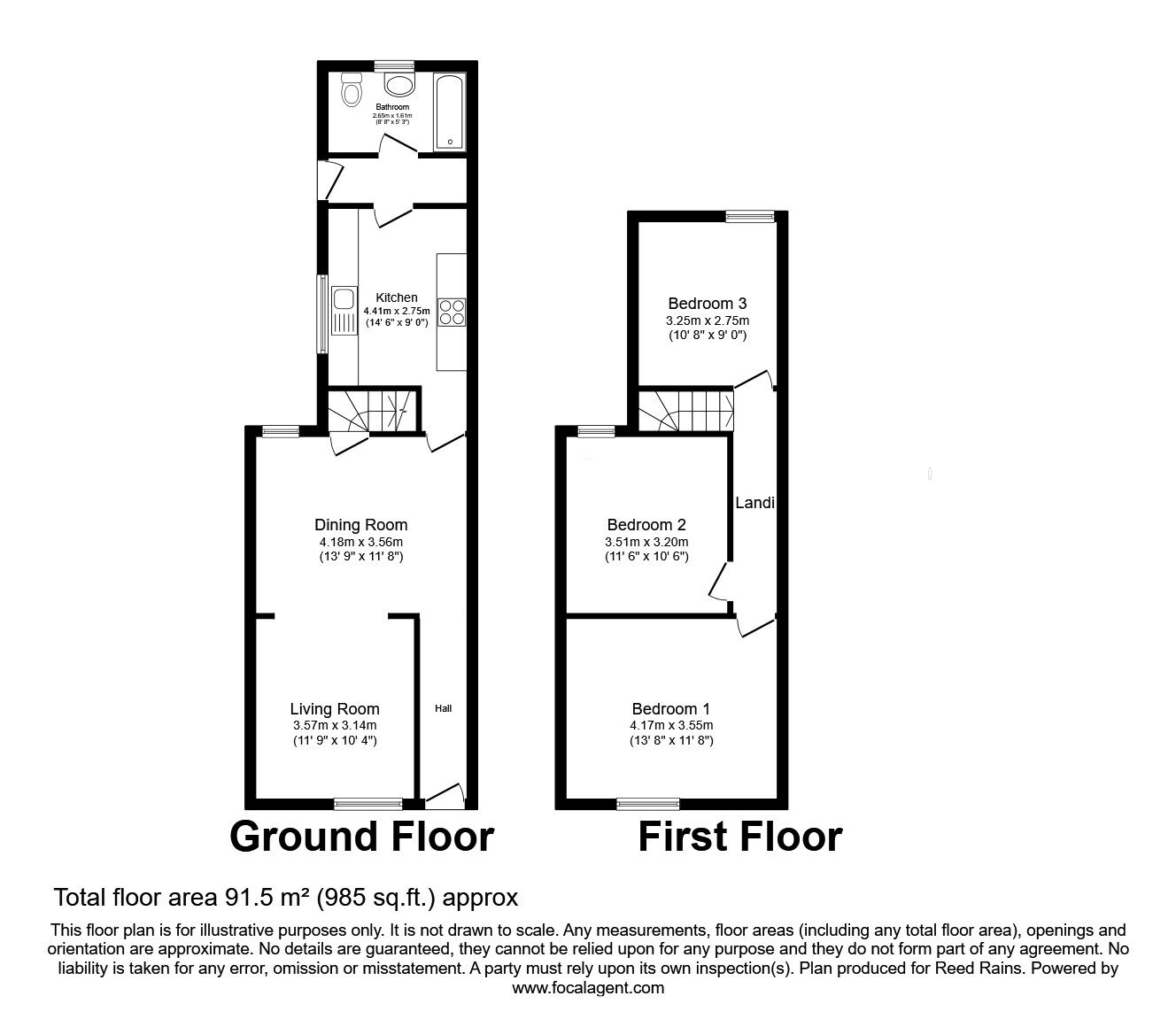 Floorplan of 3 bedroom End Terrace House for sale, Gilbey Road, Grimsby, Lincolnshire, DN31