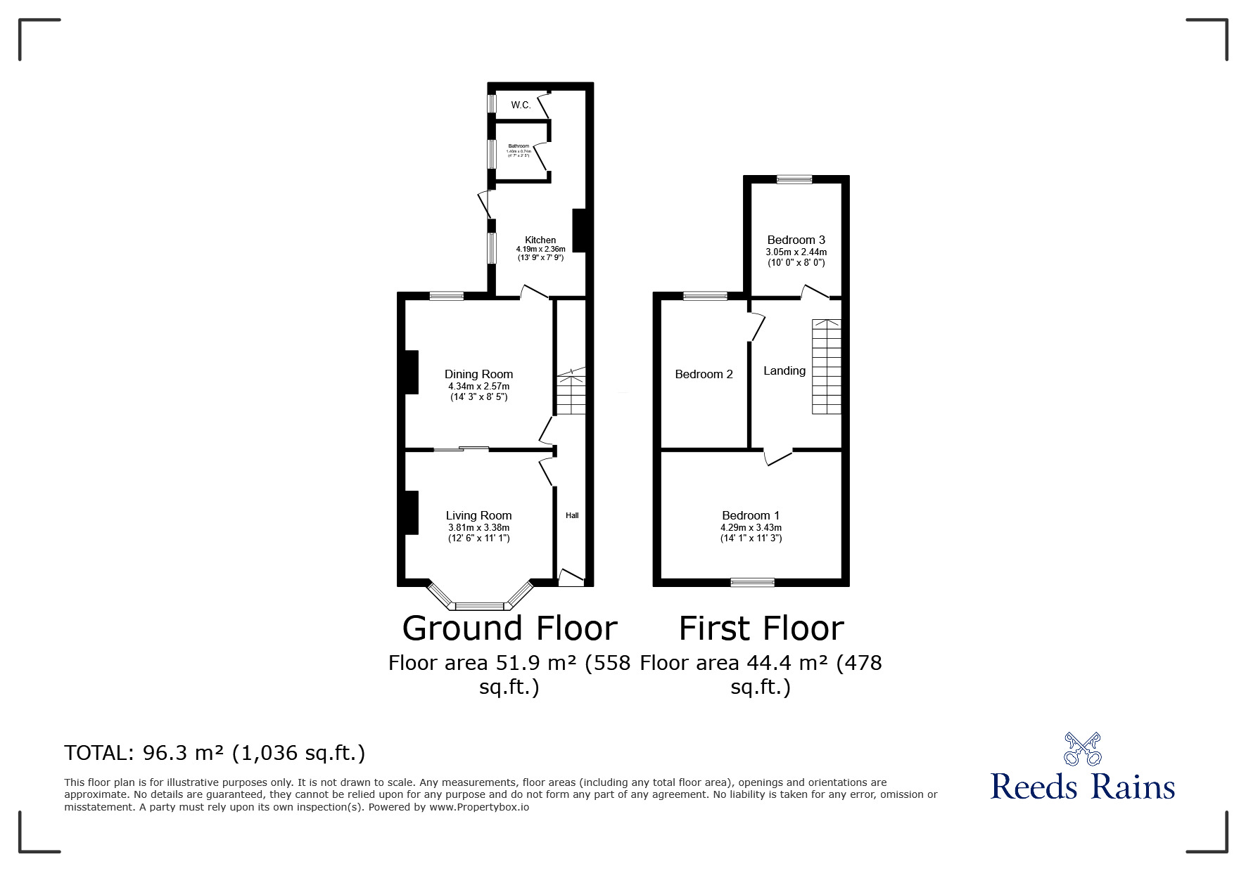 Floorplan of 3 bedroom Mid Terrace House for sale, Heneage Road, Grimsby, Lincolnshire, DN32