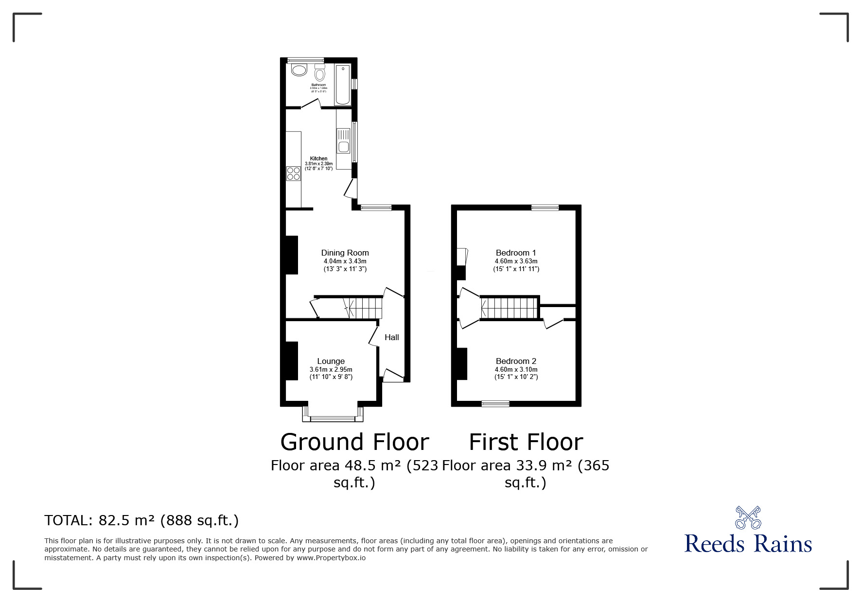 Floorplan of 2 bedroom Mid Terrace House for sale, Columbia Road, Grimsby, Lincolnshire, DN32