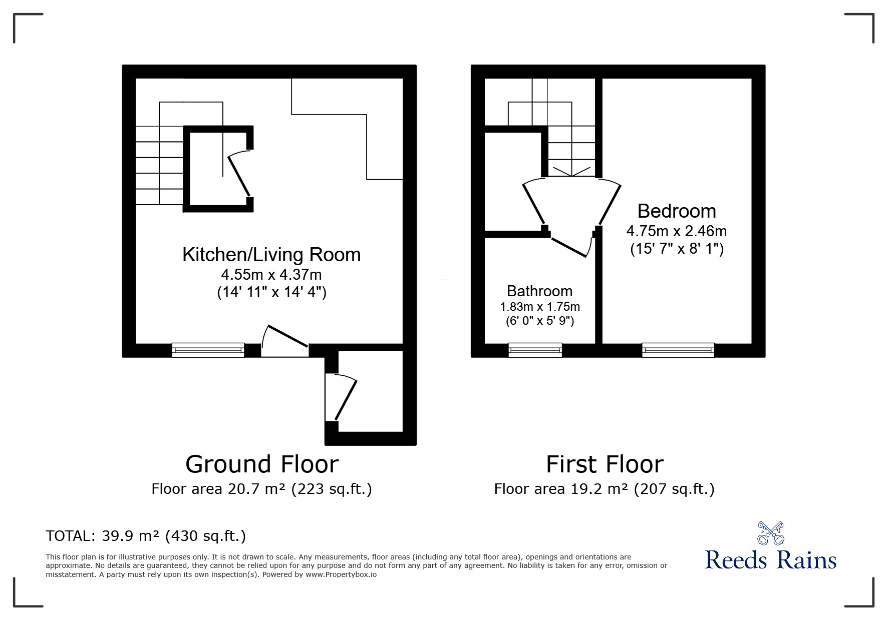 Floorplan of 1 bedroom End Terrace House for sale, Mallard Mews, Grimsby, Lincolnshire, DN32