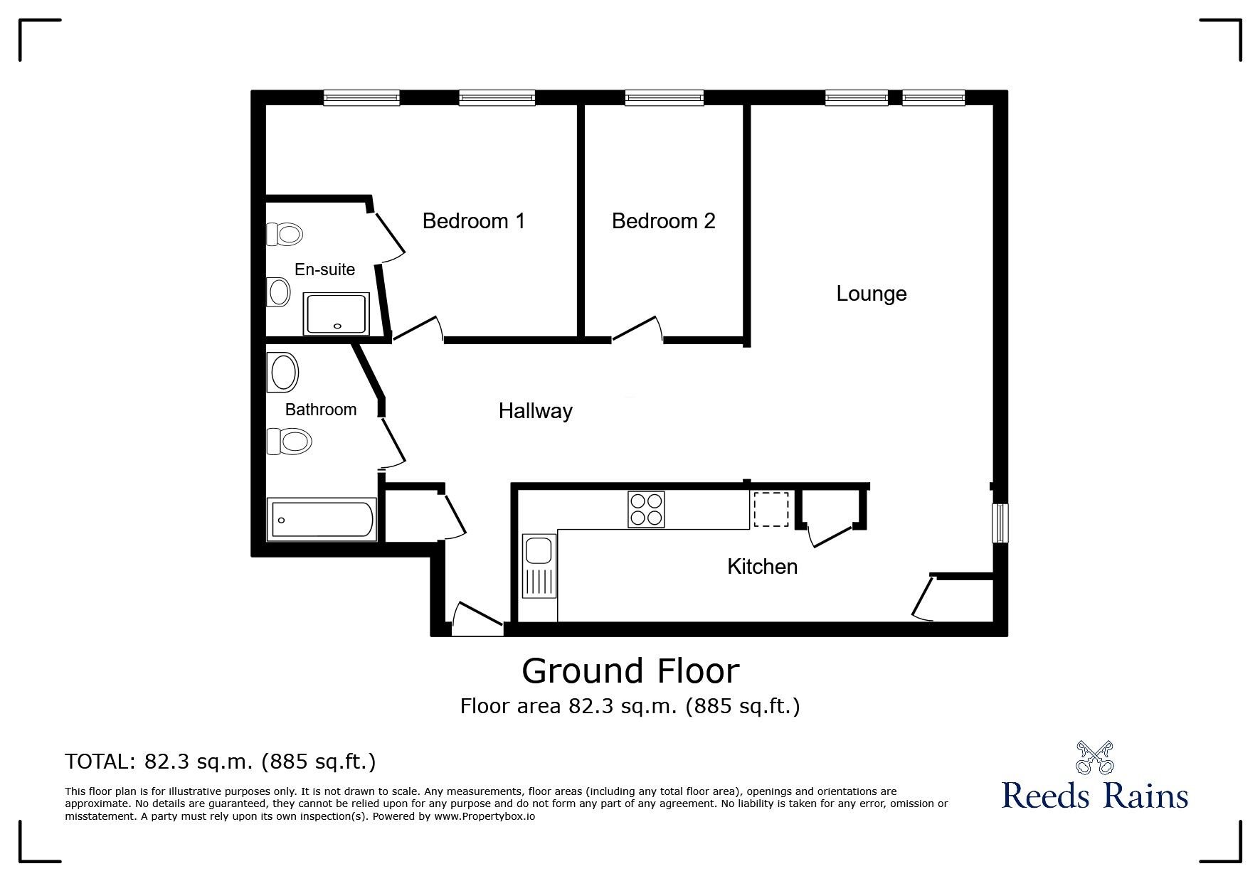 Floorplan of 2 bedroom  Flat to rent, Hatters Court, Stockport, Cheshire, SK1