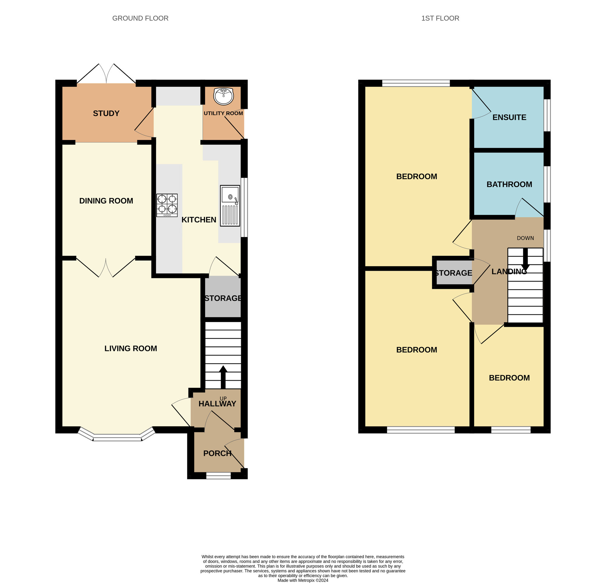 Floorplan of 3 bedroom Semi Detached House for sale, Whaddon Chase, Guisborough, North Yorkshire, TS14