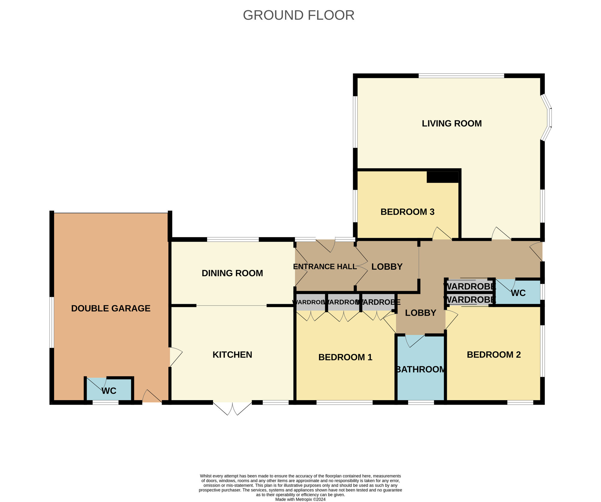 Floorplan of 3 bedroom Detached Bungalow for sale, Sandwood Park, Guisborough, North Yorkshire, TS14