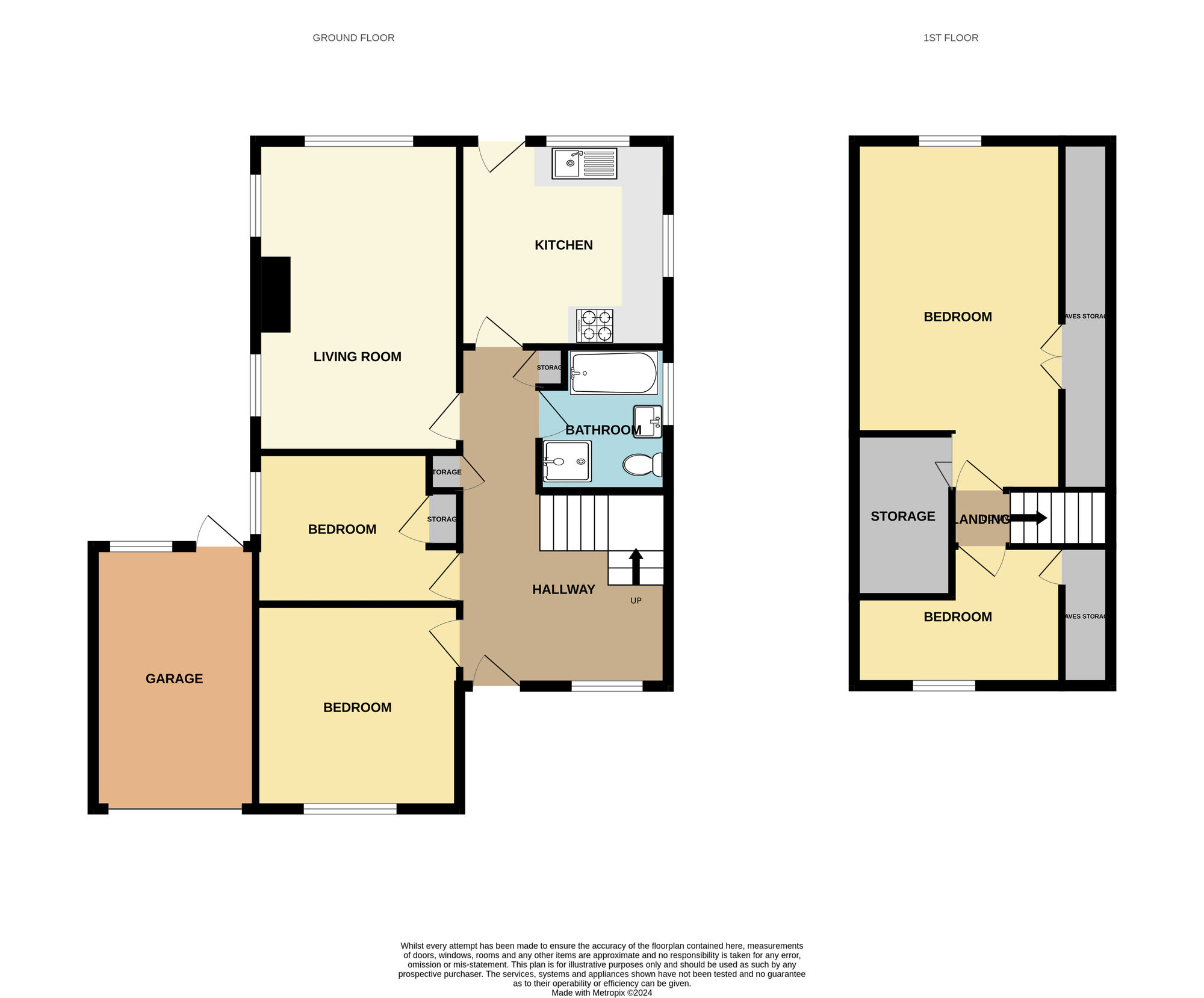 Floorplan of 3 bedroom Link Detached Bungalow for sale, Cotswold Drive, Skelton-in-Cleveland, North Yorkshire, TS12