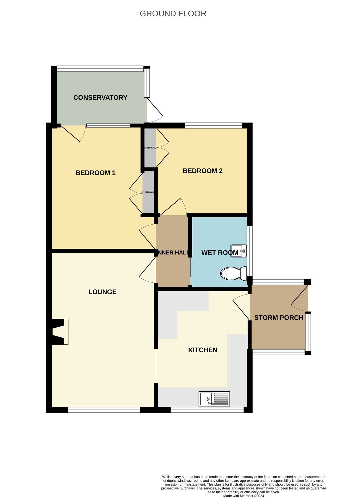 Floorplan of 2 bedroom Semi Detached Bungalow for sale, Eglinton Avenue, Guisborough, North Yorkshire, TS14