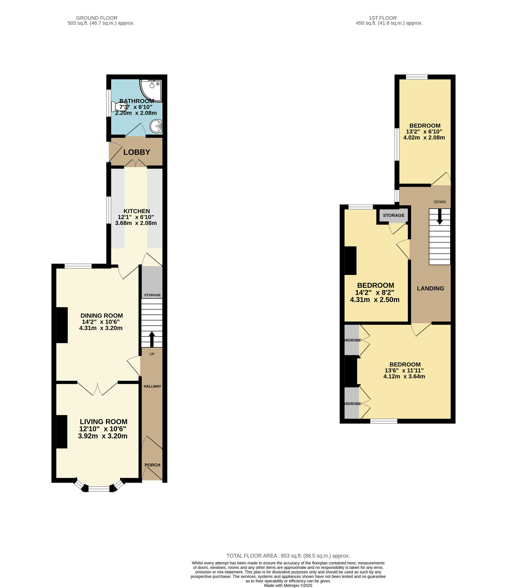 Floorplan of 3 bedroom Mid Terrace House for sale, Eskdale Terrace, Guisborough, North Yorkshire, TS14