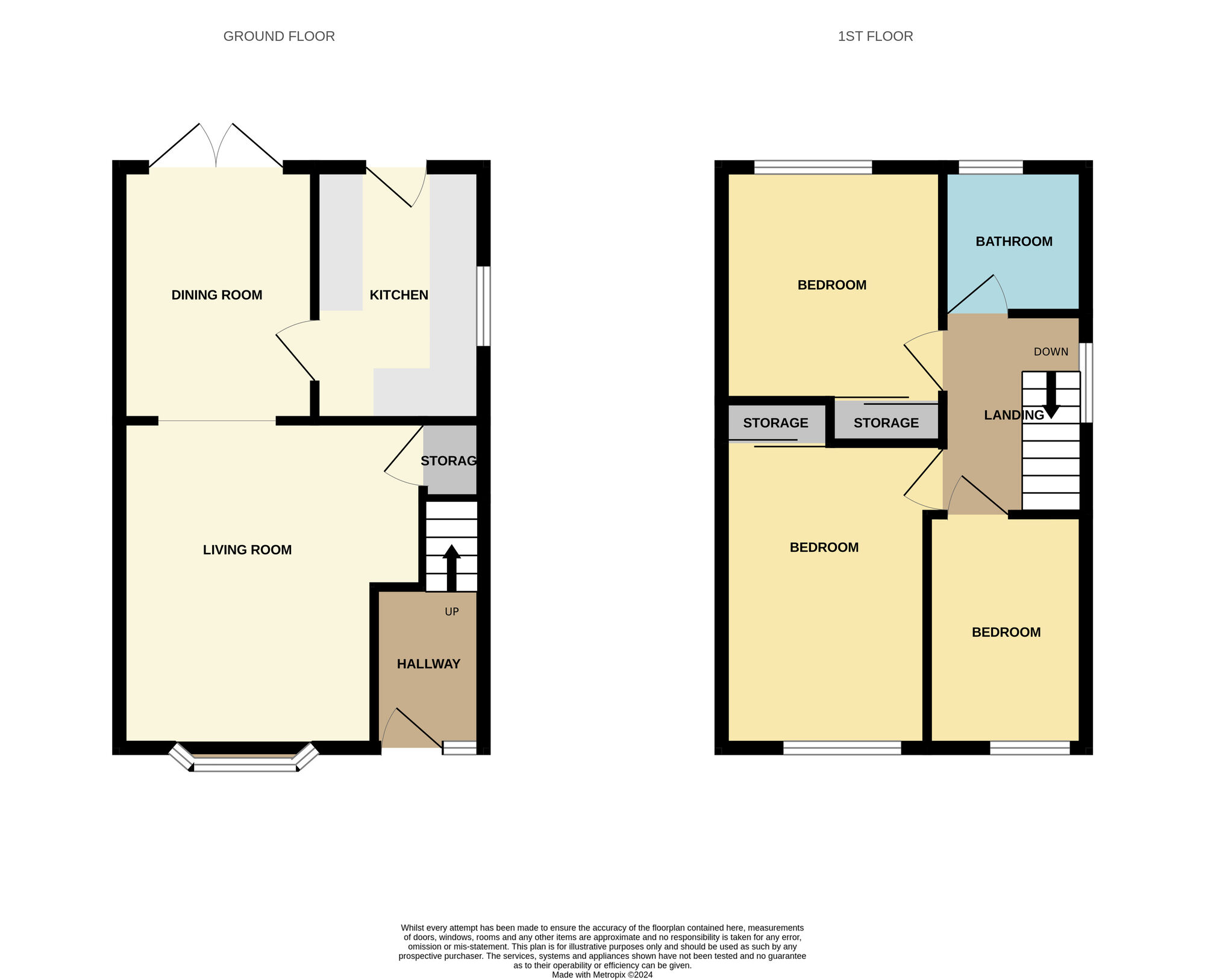 Floorplan of 3 bedroom Semi Detached House for sale, Ledbury Way, Guisborough, North Yorkshire, TS14