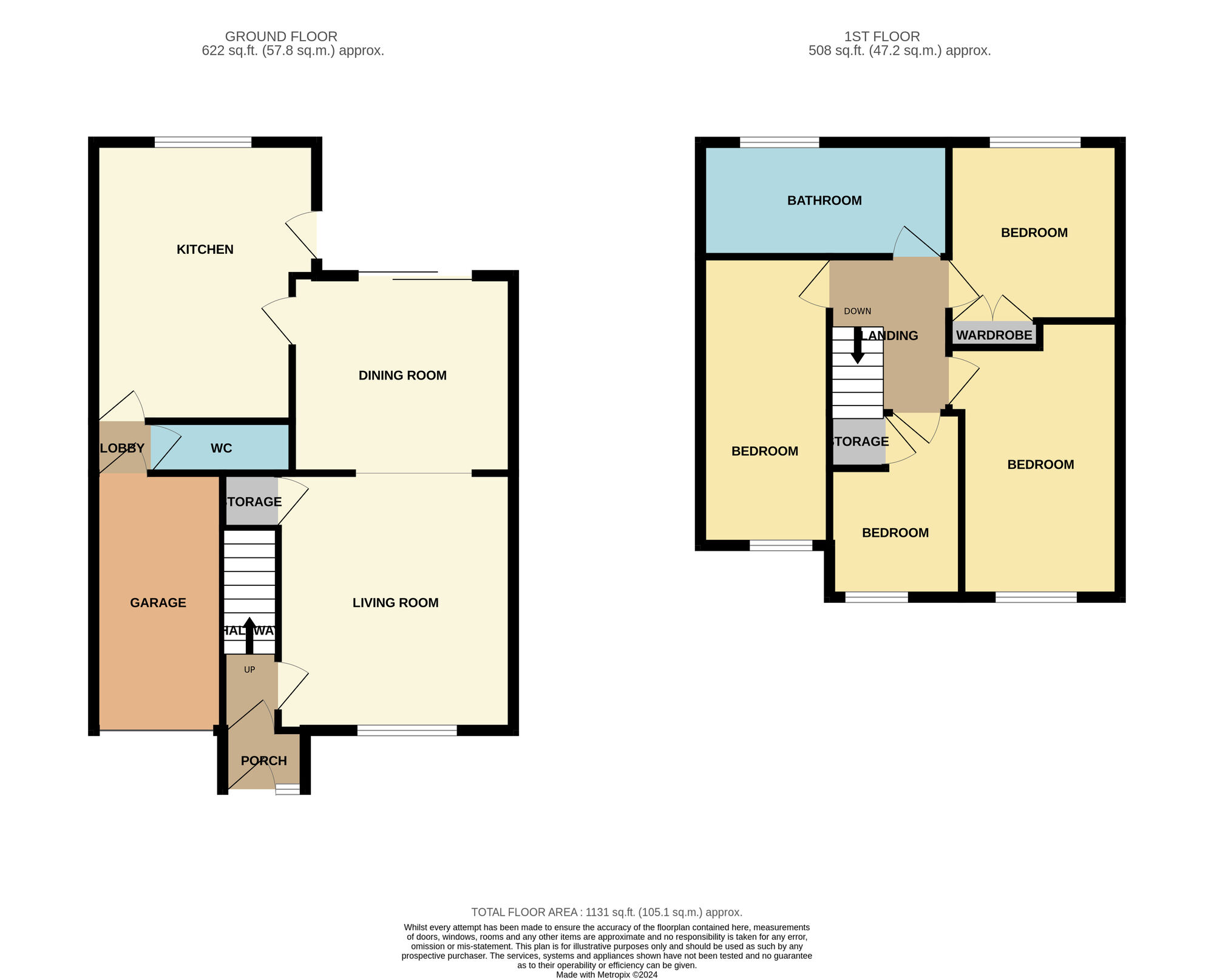 Floorplan of 4 bedroom Semi Detached House for sale, Hawkstone Close, Guisborough, North Yorkshire, TS14