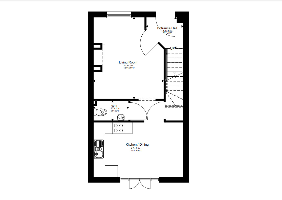 Floorplan of 3 bedroom Semi Detached House for sale, Linnet Close, Guisborough, North Yorkshire, TS14