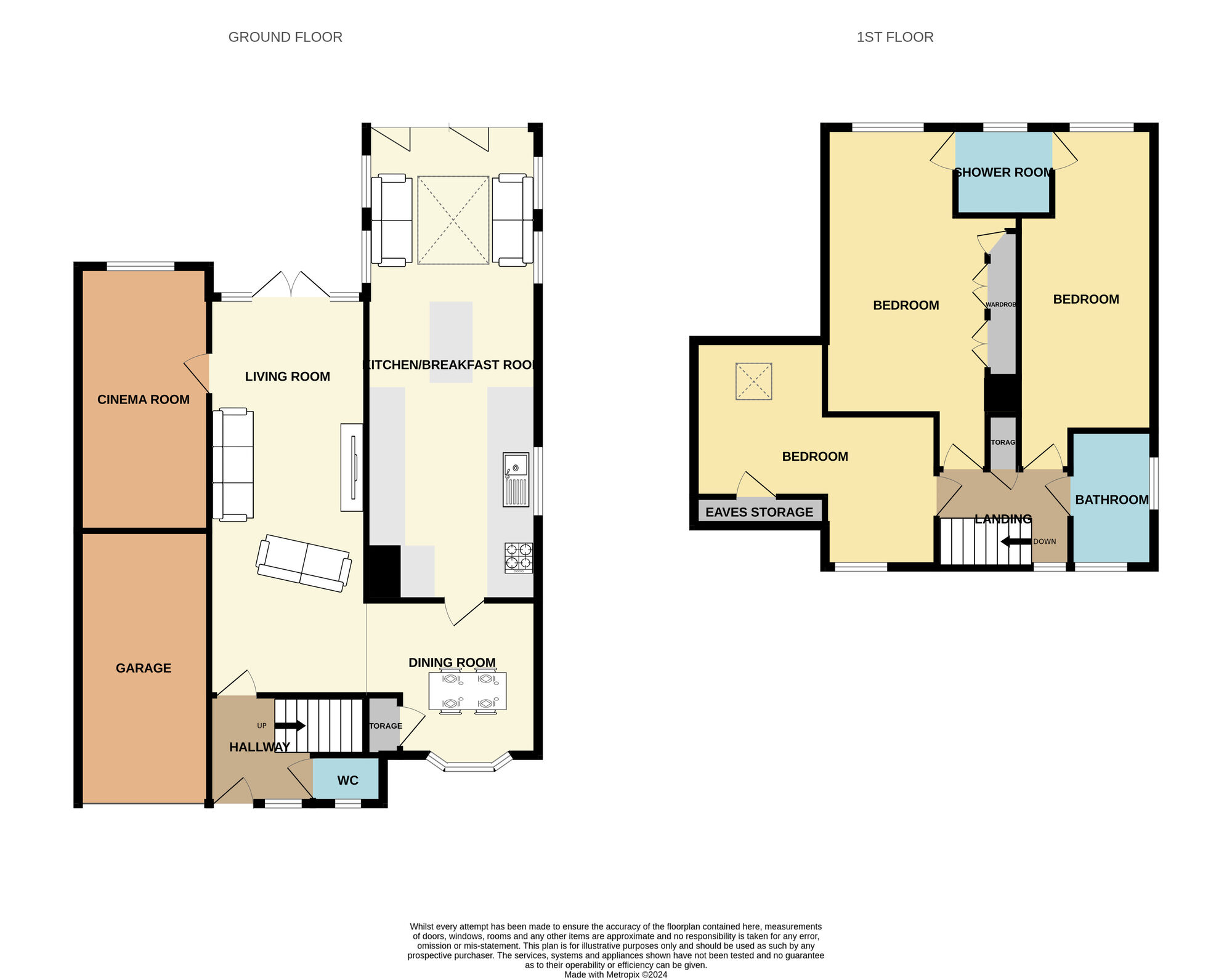 Floorplan of 3 bedroom Link Detached House for sale, Ryedale, Guisborough, North Yorkshire, TS14